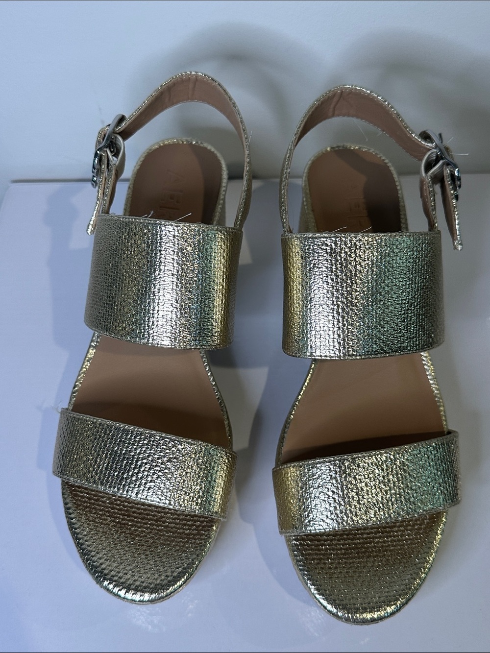 Metallic Gold Women's Two-Band Slingback Sandals